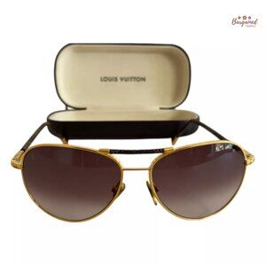Authentic LOUIS VUITTON Damier Canvas Conspiration Pilote Sunglasses - Z0202U